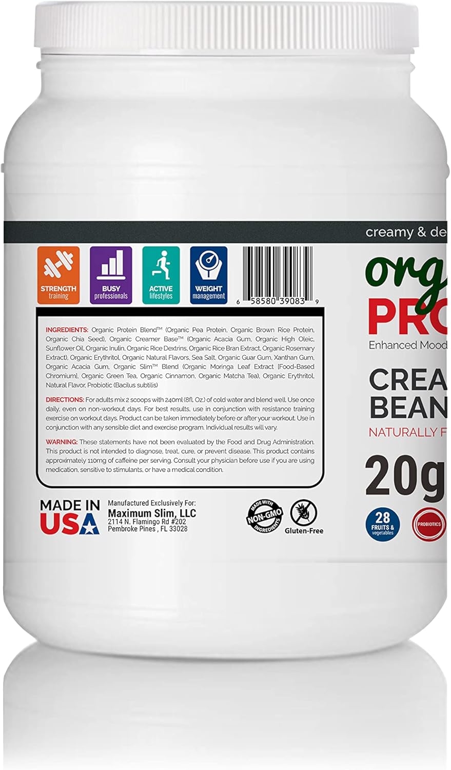 Organic Protein Shake - Maximum Slim | Nutrient Rich Drink for Muscle Recovery