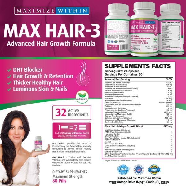 Max Hair 3 - Maximum Slim | Supports Healthy Hair Growth & Strength