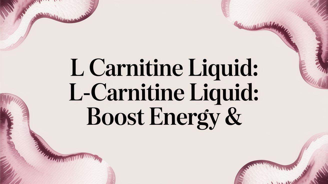 L Carnitine Liquid: L-Carnitine Liquid: Boost Energy & Metabolism