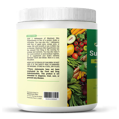 Maximum Slim SuperGreens Powder | Plant-Based Nutrient Drink Mix