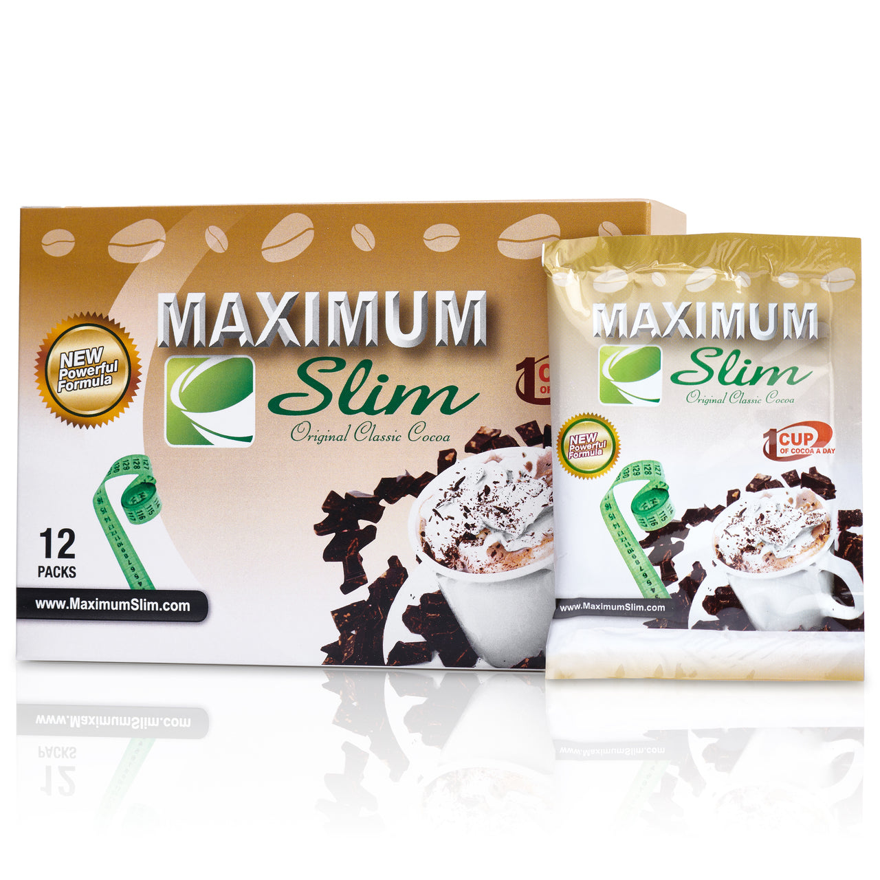 Maximum Slim Original Classic Cocoa (12 ct) | Delicious Drink Mix for a Healthy Lifestyle