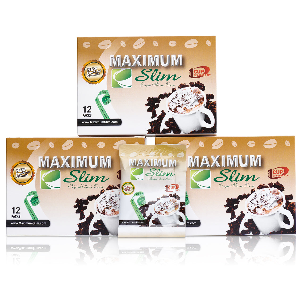 Maximum Slim Original Classic Cocoa (12 ct) | Delicious Drink Mix for a Healthy Lifestyle