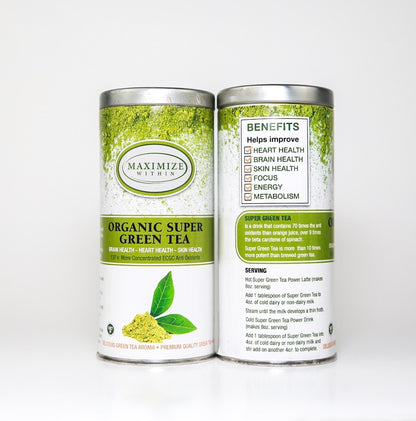 Organic Matcha Super Green Tea - Maximum Slim | Antioxidant-Rich for Focus & Energy
