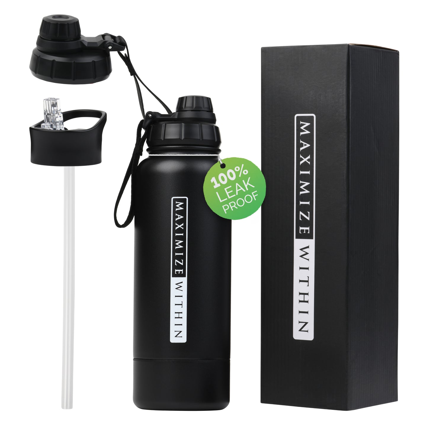 Stainless Steel Water Bottle with Hidden Compartment - Maximum Slim | Sleek & Functional