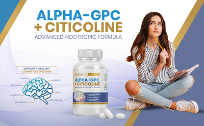 Alpha GPC + Citicoline Supplement - Maximum Slim | Supports Cognitive Function & Focus