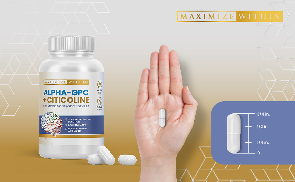 Alpha GPC + Citicoline Supplement - Maximum Slim | Supports Cognitive Function & Focus