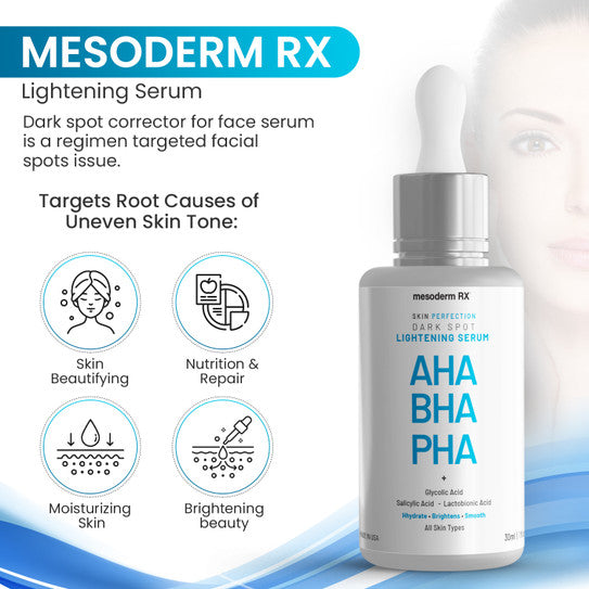 Mesoderm RX AHA BHA PHA Dark Spot Lightening Serum - Mesoderm | Evens Skin Tone