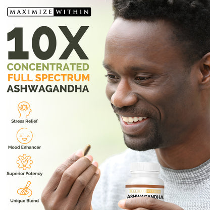 Ashwagandha Root Extra Strength - Maximum Slim | Supports Stress Relief & Vitality