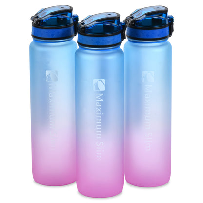 Motivational Water Bottle - 32oz/1000ml - Look at Me Pink
