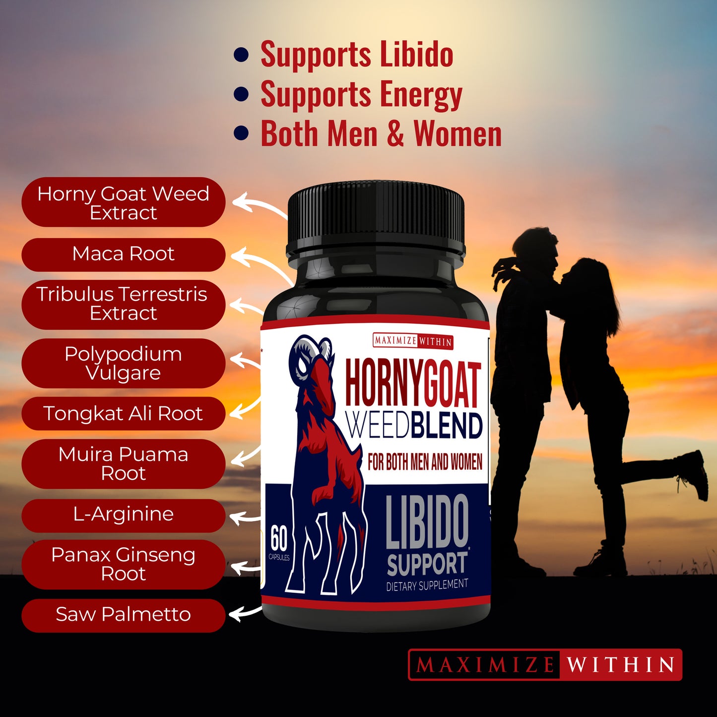 Horny Goat Weed Supplement - Maximum Slim | Supports Vitality & Performance