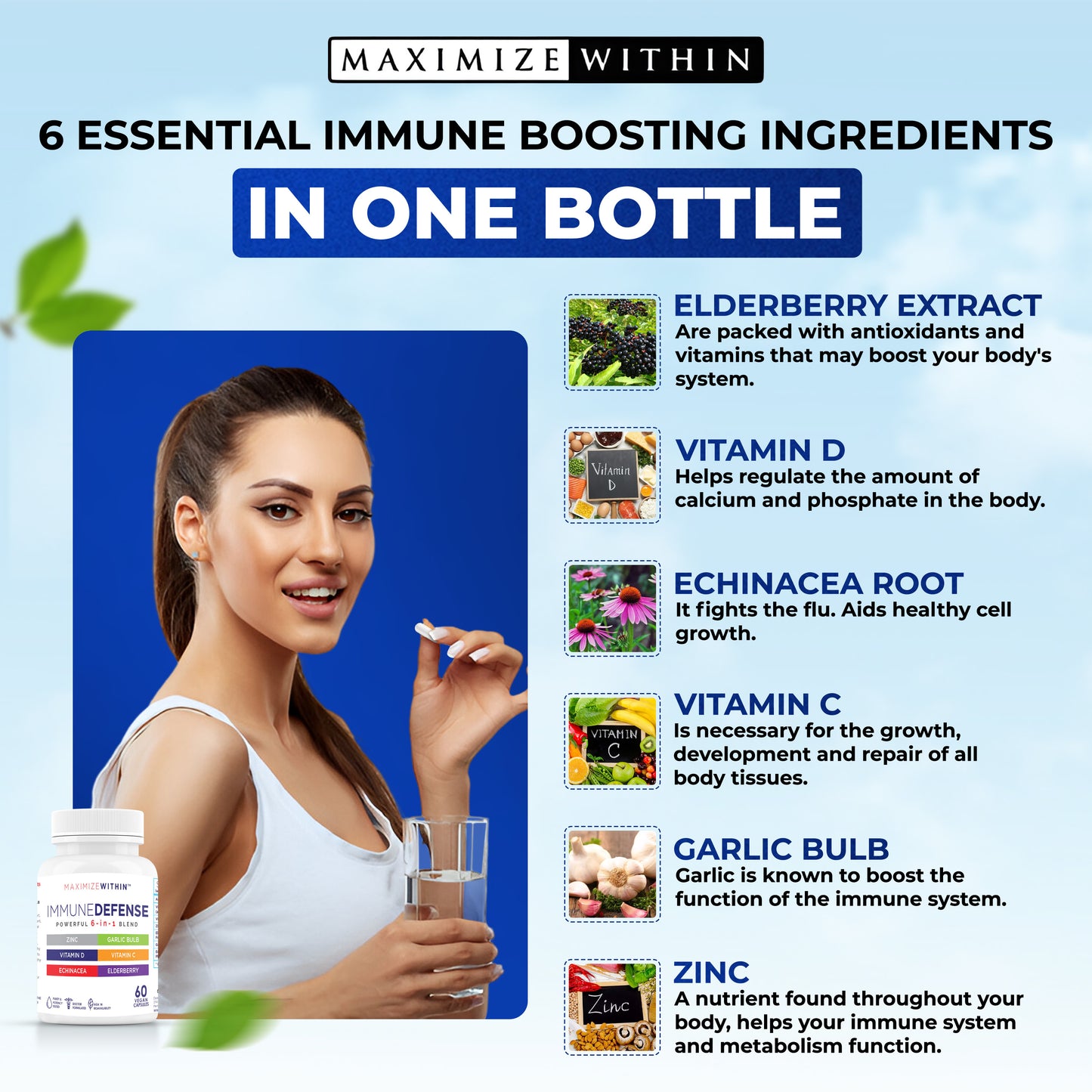 Immune Defense 6-in-1 Powerful Formula - Maximum Slim | Comprehensive Immune Support