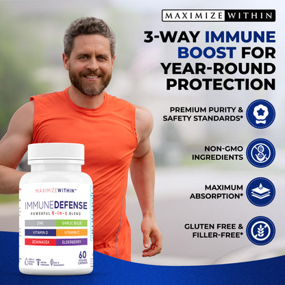 Immune Defense 6-in-1 Powerful Formula - Maximum Slim | Comprehensive Immune Support