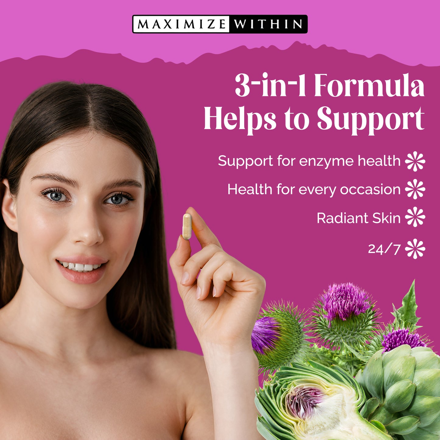 Milk Thistle with Artichoke & Turmeric Supplement - Maximum Slim | Supports Liver Detoxification