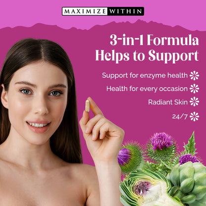 Milk Thistle with Artichoke & Turmeric Supplement - Maximum Slim | Supports Liver Detoxification