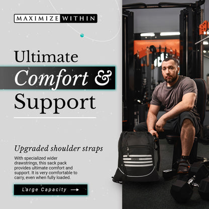Sackpack Drawstring Backpack Gym Bag - Maximum Slim | Durable & Lightweight for Active Lifestyles