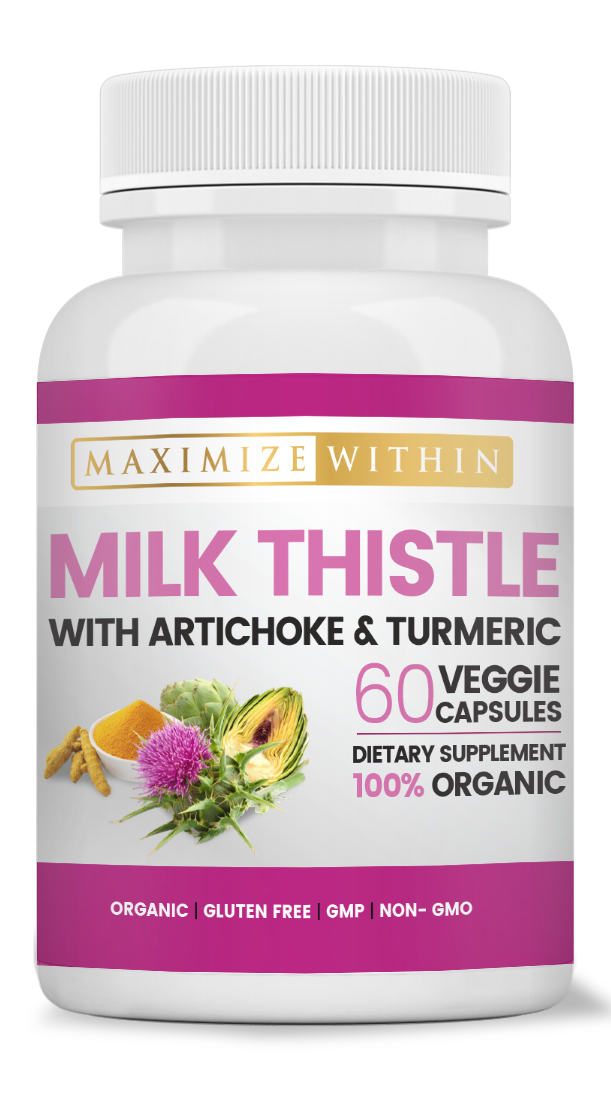 Milk Thistle with Artichoke & Turmeric Supplement - Maximum Slim | Supports Liver Detoxification