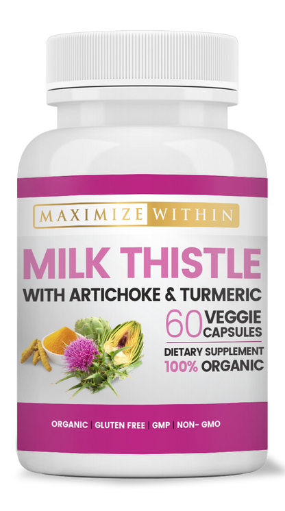 Milk Thistle with Artichoke & Turmeric Supplement - Maximum Slim | Supports Liver Detoxification