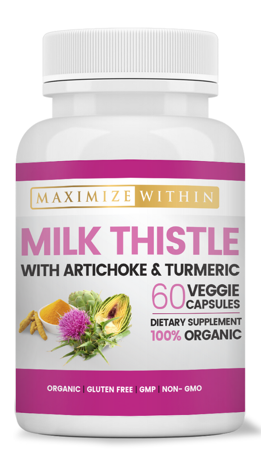 Milk Thistle with Artichoke & Turmeric Supplement - Maximum Slim | Supports Liver Detoxification