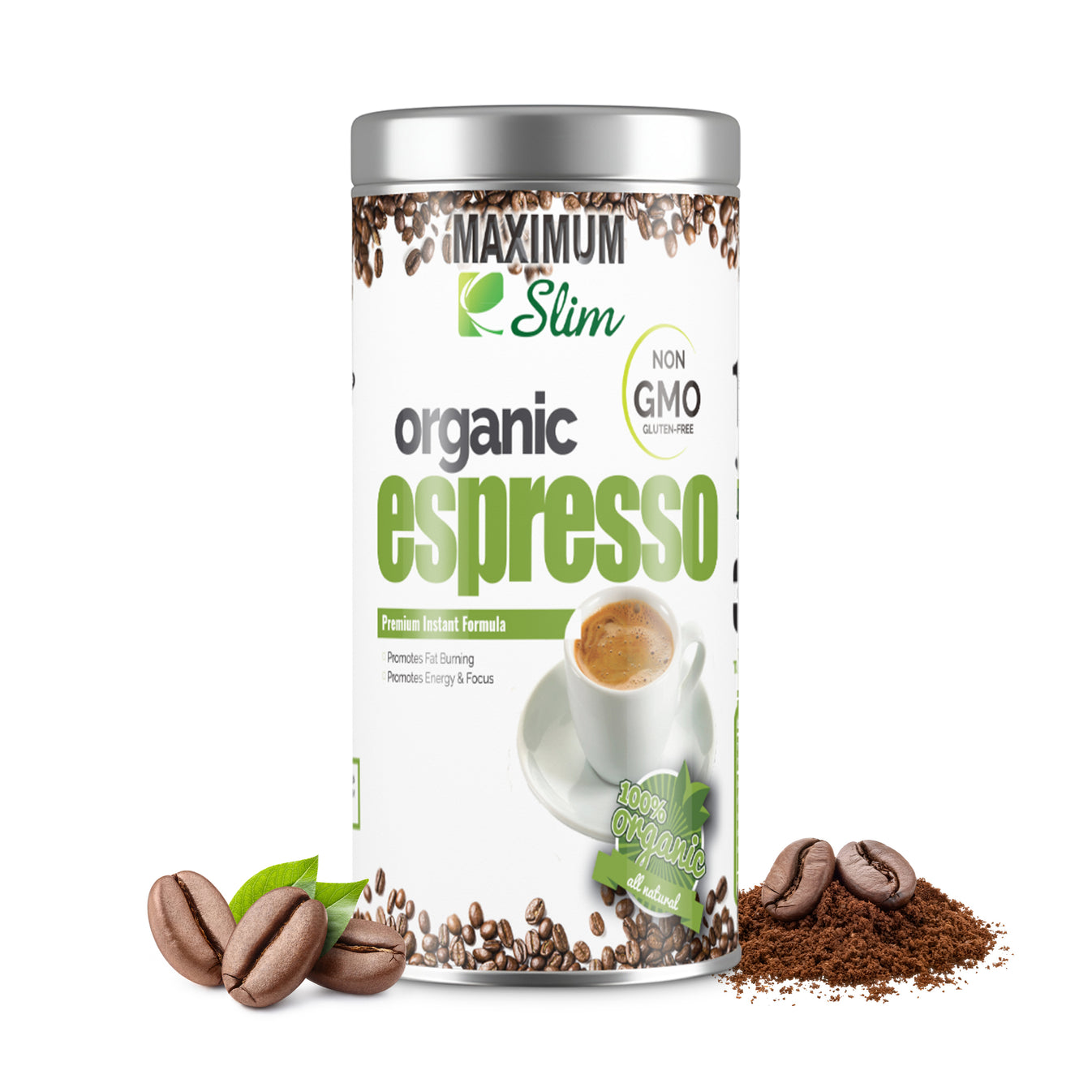 Maximum Slim Organic Espresso | Rich & Smooth Coffee | Natural Energy Boost