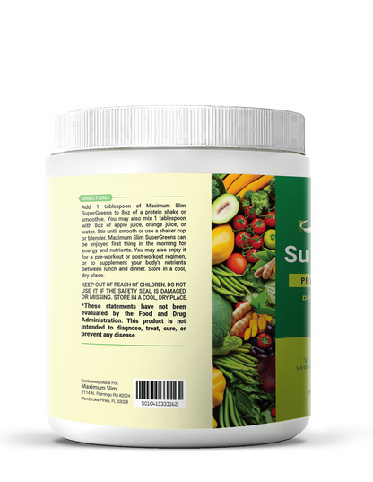 Fat Burning SuperGreens Powder - Maximum Slim | Nutrient-Rich Drink Mix for Metabolism Support