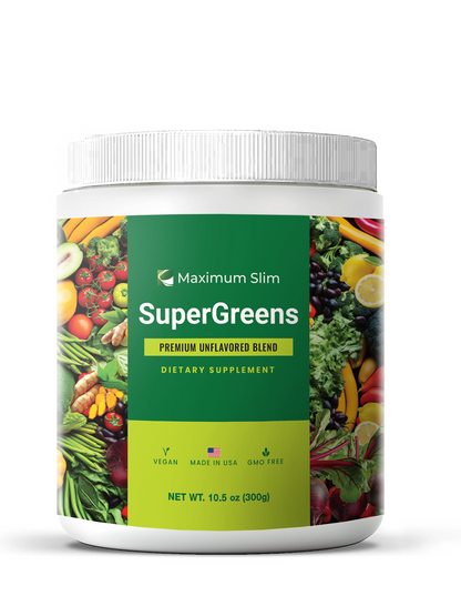 Fat Burning SuperGreens Powder - Maximum Slim | Nutrient-Rich Drink Mix for Metabolism Support