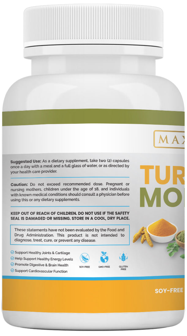 Turmeric and Moringa Supplement - Maximum Slim | Herbal Blend for Overall Wellness