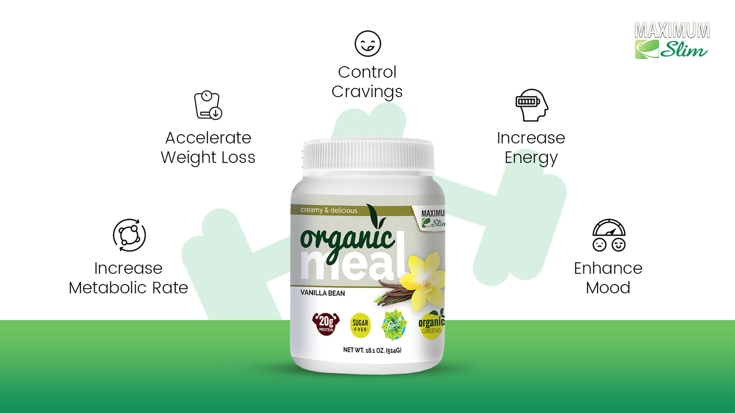 Maximum Slim Organic Fat Burning Meal Vanilla Bean | Nutritious Meal Replacement Shake