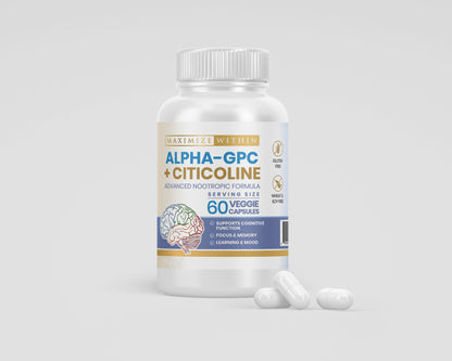 Alpha GPC + Citicoline Supplement - Maximum Slim | Supports Cognitive Function & Focus