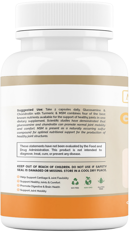 Glucosamine Chondroitin with Turmeric & MSM Supplement - Maximum Slim | Joint Support