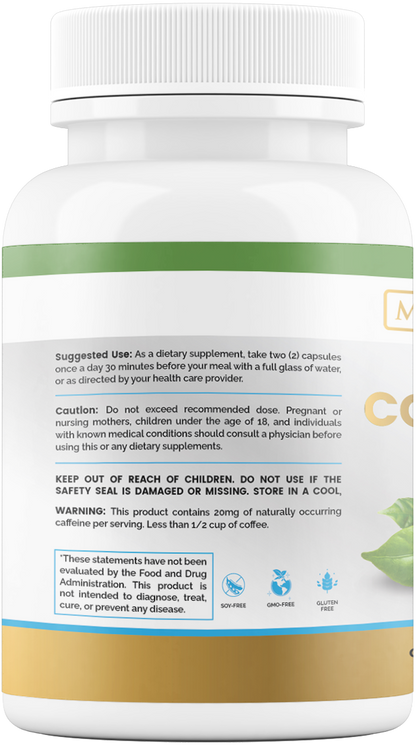 Green Coffee Bean Extract Supplement - Maximum Slim | Supports Metabolism & Energy