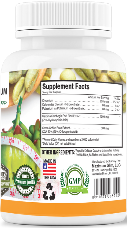 Maximum Trim Garcinia Cambogia and Green Coffee Extract - Maximum Slim | Metabolism Support