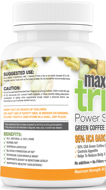 Maximum Trim Garcinia Cambogia and Green Coffee Extract - Maximum Slim | Metabolism Support