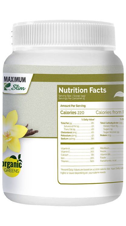 Maximum Slim Organic Fat Burning Meal Vanilla Bean | Nutritious Meal Replacement Shake