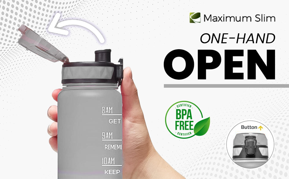 Motivational Water Bottle - 32oz/1000ml - Stay Cool Grey