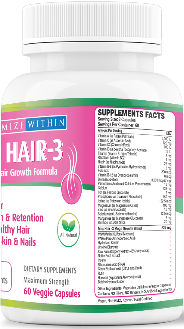 Max Hair 3 - Maximum Slim | Supports Healthy Hair Growth & Strength