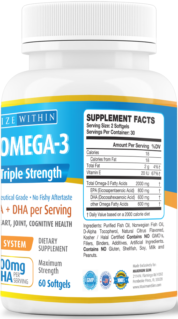 Max Omega-3 Supplement - Maximum Slim | Supports Heart & Brain Health