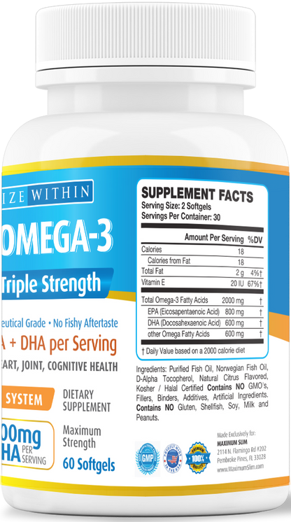 Max Omega-3 Supplement - Maximum Slim | Supports Heart & Brain Health