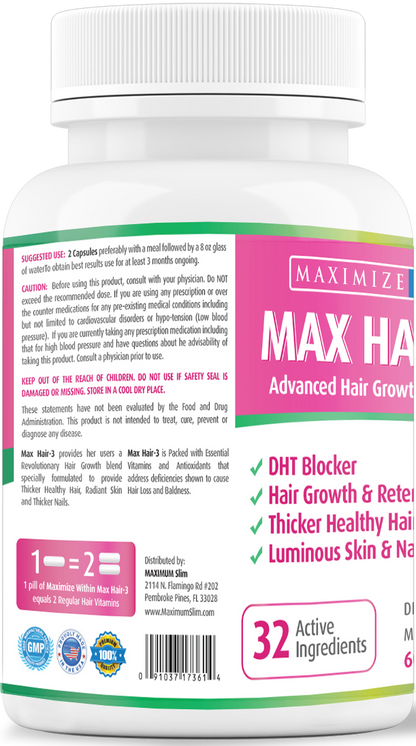 Max Hair 3 - Maximum Slim | Supports Healthy Hair Growth & Strength