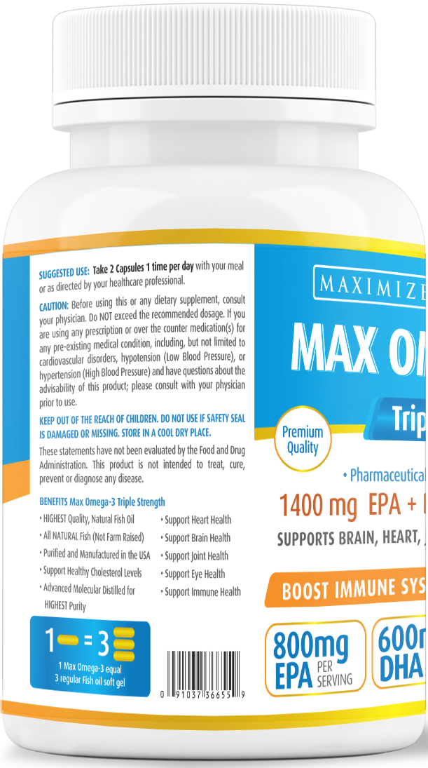Max Omega-3 Supplement - Maximum Slim | Supports Heart & Brain Health