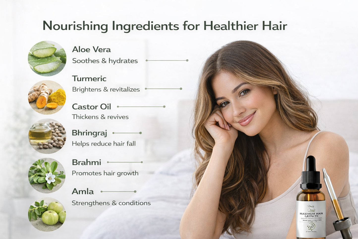 Noa's Choice Ayurvedic Maximum Hair Growth Oil Elixir | Nourishes & Strengthens Hair