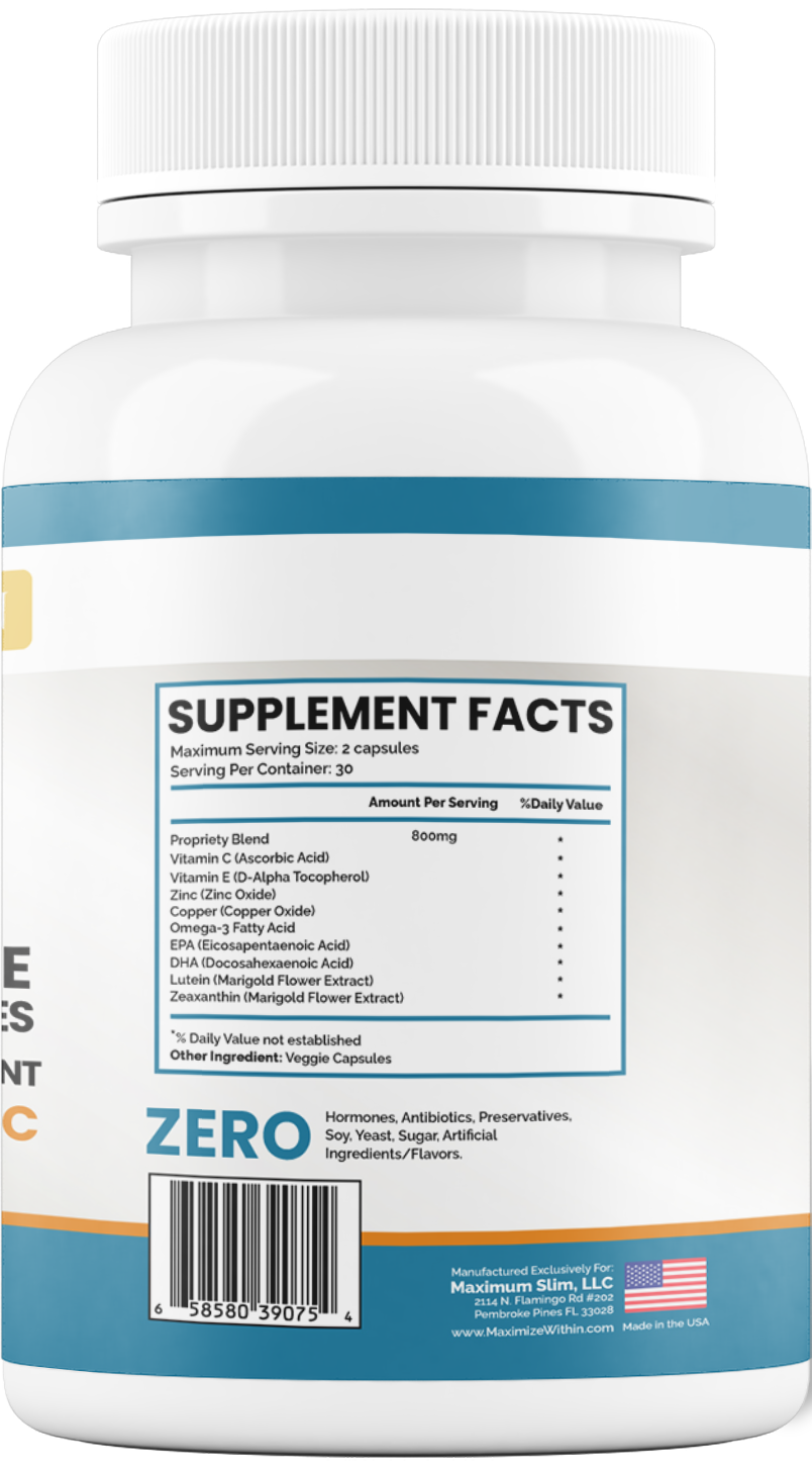 Eye Health & Mineral Supplement - Maximum Slim | Supports Vision & Ocular Health