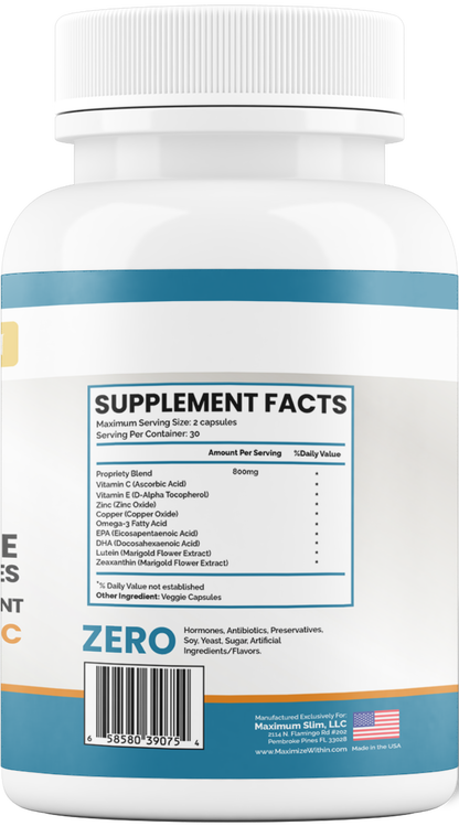 Eye Health & Mineral Supplement - Maximum Slim | Supports Vision & Ocular Health