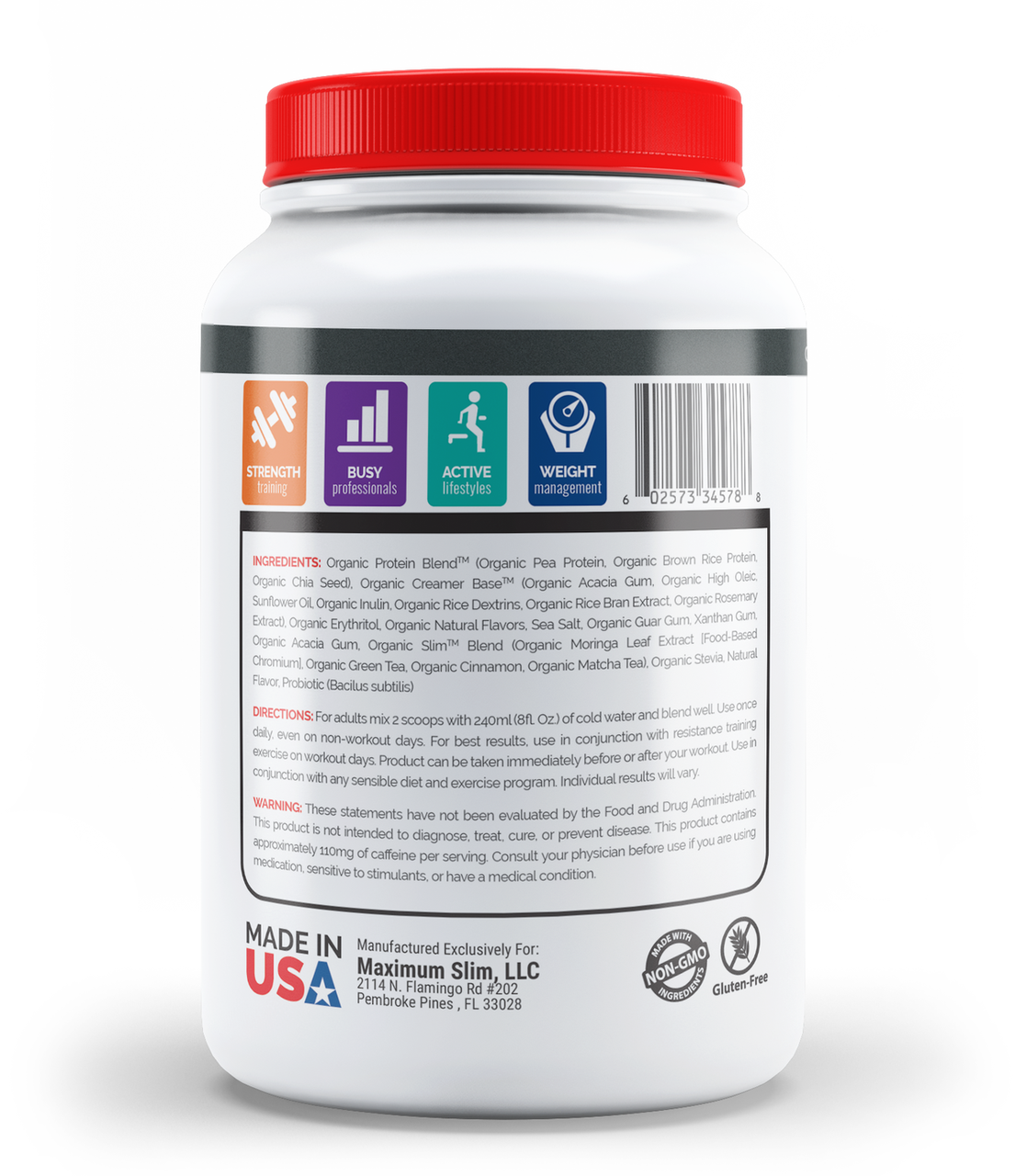 Organic Protein Shake - Maximum Slim | Nutrient-Rich Drink for Muscle Recovery