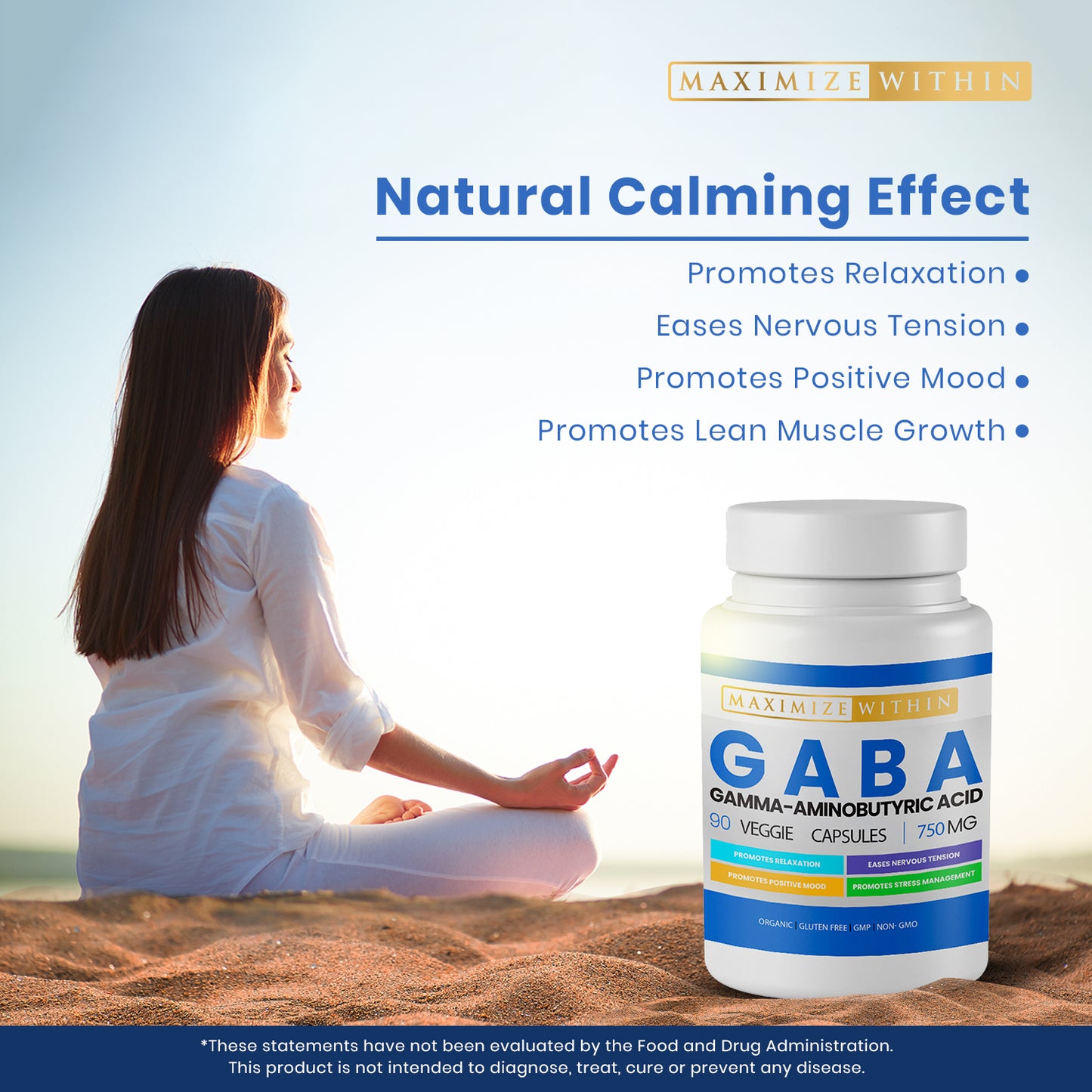 Gamma-Aminobutyric Acid - GABA Supplement - Maximum Slim | Supports Relaxation & Stress Relief