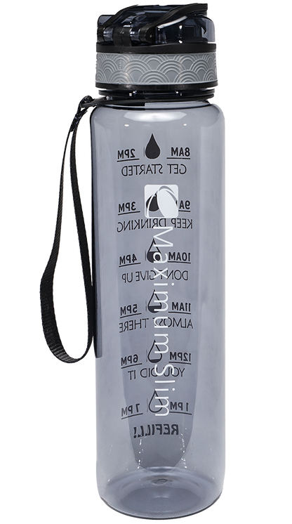 Motivational Water Bottle - 32oz/1000ml - Stay Cool Grey