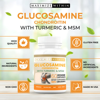 Glucosamine Chondroitin with Turmeric & MSM Supplement - Maximum Slim | Joint Support