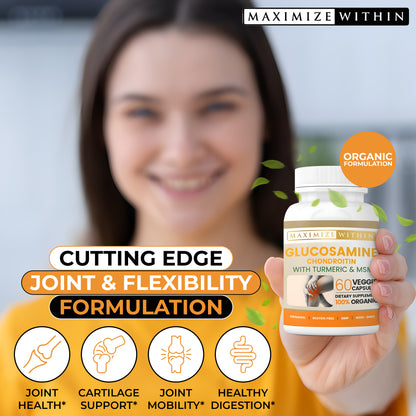 Glucosamine Chondroitin with Turmeric & MSM Supplement - Maximum Slim | Joint Support