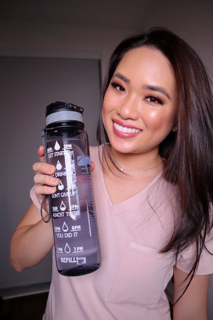 Motivational Water Bottle - 32oz/1000ml - Stay Cool Grey