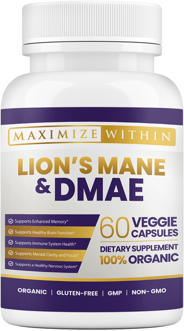 Lion’s Mane & DMAE Supplement - Maximum Slim | Supports Cognitive Function & Focus