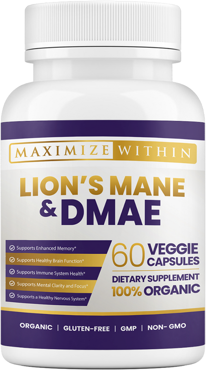 Lion’s Mane & DMAE Supplement - Maximum Slim | Supports Cognitive Function & Focus